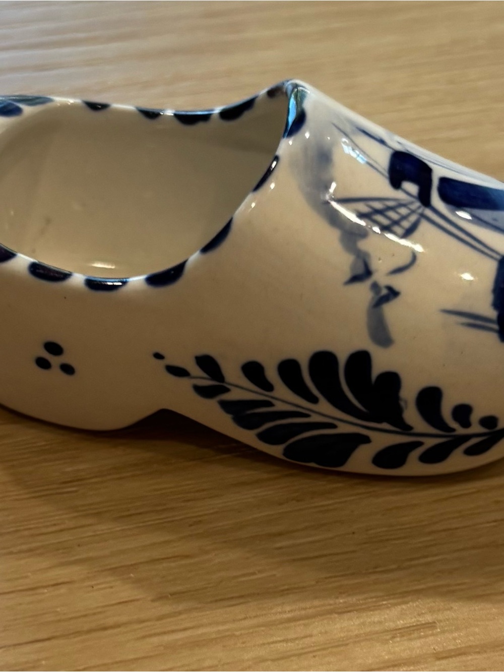 Vintage Blue and White Delft-Style Ceramic Clog Ashtray